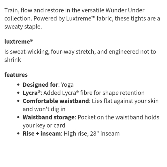 NWT Lululemon Wunder Under High-Rise Tight 28" *Full-On Luxtreme - Picture 6 of 10